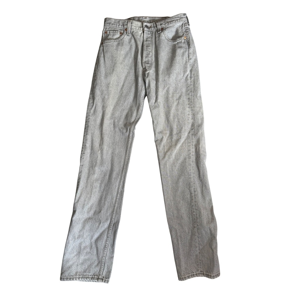 Vintage Levis 501 Mens 30x34 Light Grey Straight Leg Button Fly‎ Jeans USA 90s